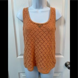 NWT Sigrid Olsen Beaded Knit Sweater Tank Top Peach Size Medium